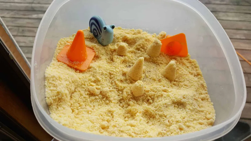 How to Make Edible Non Toxic Sensory Kinetic Sand Recipe for Kids